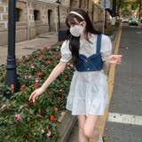 【SHOPLIST限定】韓国風デニムベスト＆パフスリーブワンピース | 17kg | 詳細画像11 