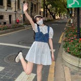 【SHOPLIST限定】韓国風デニムベスト＆パフスリーブワンピース | 17kg | 詳細画像13 