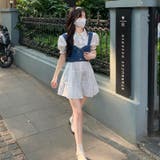 【SHOPLIST限定】韓国風デニムベスト＆パフスリーブワンピース | 17kg | 詳細画像15 