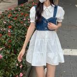 【SHOPLIST限定】韓国風デニムベスト＆パフスリーブワンピース | 17kg | 詳細画像2 