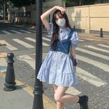 【SHOPLIST限定】韓国風デニムベスト＆パフスリーブワンピース | 17kg | 詳細画像5 