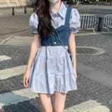 【SHOPLIST限定】韓国風デニムベスト＆パフスリーブワンピース | 17kg | 詳細画像9 