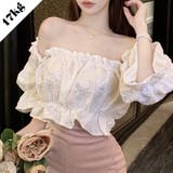 【SHOPLIST限定】大人っぽいドッキングオフショルプリーツブラウス | 17kg | 詳細画像1 