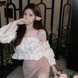 【SHOPLIST限定】大人っぽいドッキングオフショルプリーツブラウス | 17kg | 詳細画像11 