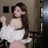 【SHOPLIST限定】大人っぽいドッキングオフショルプリーツブラウス | 17kg | 詳細画像8 