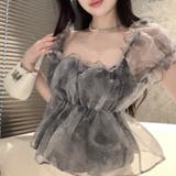 【SHOPLIST限定】オフネックパフスリーブシフォンブラウス | 17kg | 詳細画像6