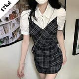 【SHOPLIST限定】シャツカラーパネルフェイクツーピースワンピース | 17kg | 詳細画像1