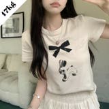 【SHOPLIST限定】ラウンドネックリボン＆うさぎロゴTシャツ | 17kg | 詳細画像1 