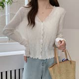 ホワイト | 韓国風ミニマリズムVネックラッフルサンスクリーンカーディガン | 17kg