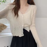 韓国風ミニマリズムVネックラッフルサンスクリーンカーディガン | 17kg | 詳細画像13