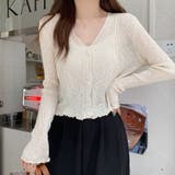 韓国風ミニマリズムVネックラッフルサンスクリーンカーディガン | 17kg | 詳細画像16