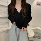 韓国風ミニマリズムVネックラッフルサンスクリーンカーディガン | 17kg | 詳細画像20