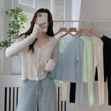 韓国風ミニマリズムVネックラッフルサンスクリーンカーディガン | 17kg | 詳細画像4