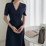 上品さフレンチ風ミニマリズムウェストボタンデザインワンピース | 17kg | 詳細画像22 