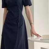 上品さフレンチ風ミニマリズムウェストボタンデザインワンピース | 17kg | 詳細画像25 
