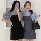 【SHOPLIST限定】韓国風パフスリーブシャツ＆キャミワンピース セット | 17kg | 詳細画像10 