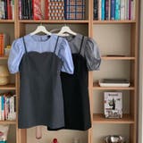 【SHOPLIST限定】韓国風パフスリーブシャツ＆キャミワンピース セット | 17kg | 詳細画像2 