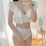 【SHOPLIST限定】スウィートフリルカラーストライプスプリット水着 | 17kg | 詳細画像18