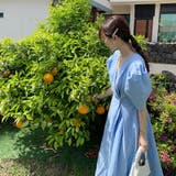 ハート型ボタンVネックパフスリーブデザインセンス気質なワンピース | 17kg | 詳細画像11 
