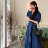 ハート型ボタンVネックパフスリーブデザインセンス気質なワンピース | 17kg | 詳細画像16 