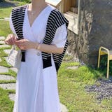 ハート型ボタンVネックパフスリーブデザインセンス気質なワンピース | 17kg | 詳細画像6 