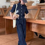 独特なヴィンテージ感を演出。半袖シャツとワイドレッグのデニム セットアップ | 17kg | 詳細画像10