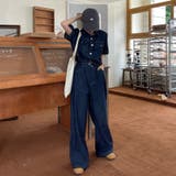 独特なヴィンテージ感を演出。半袖シャツとワイドレッグのデニム セットアップ | 17kg | 詳細画像19