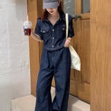独特なヴィンテージ感を演出。半袖シャツとワイドレッグのデニム セットアップ | 17kg | 詳細画像6