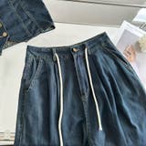 不規則デザイン系デニムホルタートップス＆ハイウエストワイドパンツ セットアップ | 17kg | 詳細画像8 