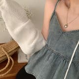 柔らかく優しい雰囲気が漂うVネックデニムキャミソールトップス | 17kg | 詳細画像6 