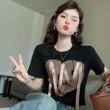 【SHOPLIST限定】デザイン感ハート柄リボンバーサタイルTシャツ | 17kg | 詳細画像12 