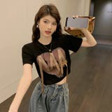 【SHOPLIST限定】デザイン感ハート柄リボンバーサタイルTシャツ | 17kg | 詳細画像17 