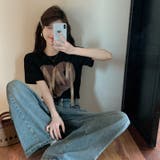 【SHOPLIST限定】デザイン感ハート柄リボンバーサタイルTシャツ | 17kg | 詳細画像19 