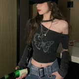 【SHOPLIST限定】バタフライヴァンテージ蝶々プリントスリーブ付きTシャツ | 17kg | 詳細画像5 