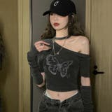 【SHOPLIST限定】バタフライヴァンテージ蝶々プリントスリーブ付きTシャツ | 17kg | 詳細画像9 
