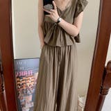 フライングスリーブブラウス＆ハイウエストワイドパンツ セットアップ | 17kg | 詳細画像11 