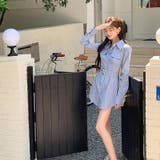 【SHOPLIST限定】女性らしいストライプウェストベルト付きワンピース | 17kg | 詳細画像12 