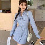 【SHOPLIST限定】女性らしいストライプウェストベルト付きワンピース | 17kg | 詳細画像19 