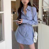 【SHOPLIST限定】女性らしいストライプウェストベルト付きワンピース | 17kg | 詳細画像21 
