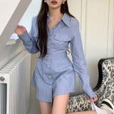 【SHOPLIST限定】女性らしいストライプウェストベルト付きワンピース | 17kg | 詳細画像5 