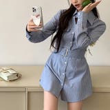 【SHOPLIST限定】女性らしいストライプウェストベルト付きワンピース | 17kg | 詳細画像7 