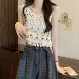 【SHOPLIST限定】優しい雰囲気のあるヴァンテージ透かし編みブラウス | 17kg | 詳細画像10 