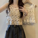 【SHOPLIST限定】優しい雰囲気のあるヴァンテージ透かし編みブラウス | 17kg | 詳細画像5 