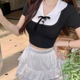 【SHOPLIST限定】女性らしいプレッピードールカラーリボンニットTシャツ | 17kg | 詳細画像11 