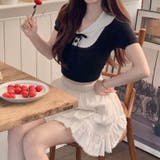 【SHOPLIST限定】女性らしいプレッピードールカラーリボンニットTシャツ | 17kg | 詳細画像12 