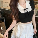 【SHOPLIST限定】女性らしいプレッピードールカラーリボンニットTシャツ | 17kg | 詳細画像5 