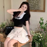 【SHOPLIST限定】女性らしいプレッピードールカラーリボンニットTシャツ | 17kg | 詳細画像9 