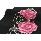 半衿 半襟 黒 牡丹刺繍 縮緬 洗える 瑠璃 | SOUBIEN | 詳細画像2