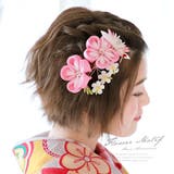 つまみ細工 髪飾り ピンク | SOUBIEN | 詳細画像1