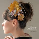 髪飾り 2点セット 黄色 和柄 レース 花 フラワー | SOUBIEN | 詳細画像1 